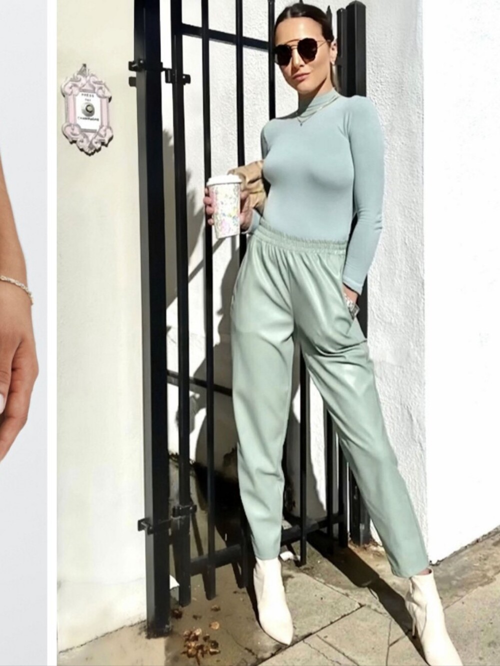 Fabletics High-Waist Vegan Leather Jogger Pants